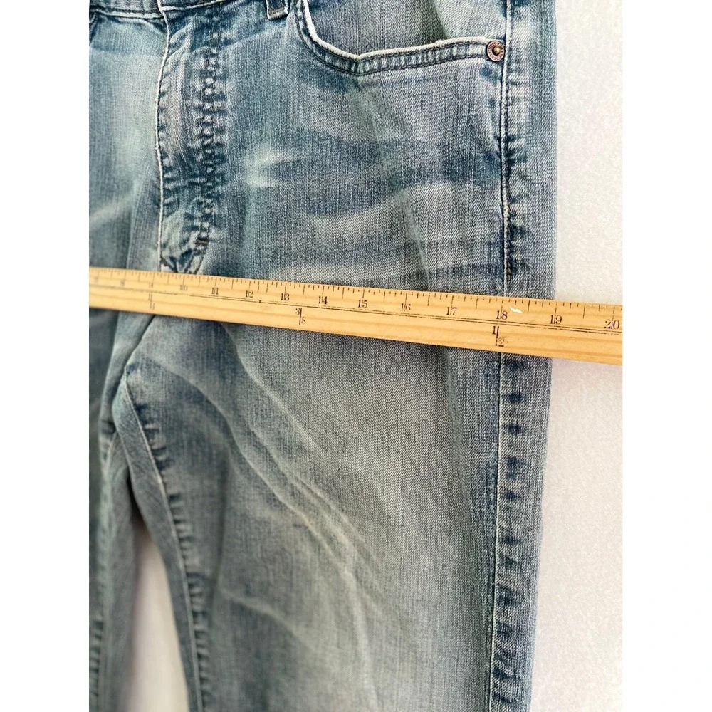 Hugo Boss Texas Jeans Mens 36/34 Light Blue Stretch Straight Leg Distressed